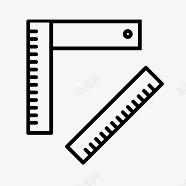 尺子数学测量图标图标