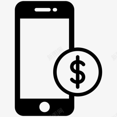 手机钱包手机货币手机购物图标图标