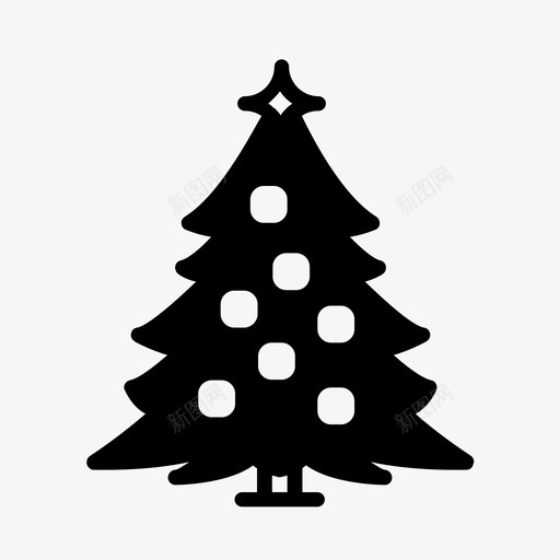 圣诞树圣诞装饰冬天图标svg_新图网 https://ixintu.com 冬天 圣诞树 圣诞装饰