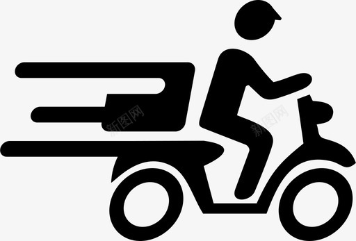 快速交货快速摩托车图标svg_新图网 https://ixintu.com 快速 快速交货 摩托车 支持和沟通 骑手