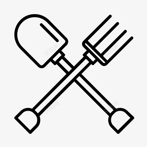 建筑工人建筑工具铲子和耙子图标svg_新图网 https://ixintu.com 建筑工人 建筑工具 铲子和耙子