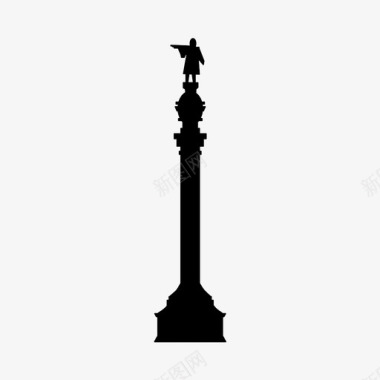 哥伦布纪念碑巴塞罗那科隆图标图标