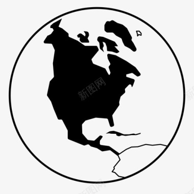 北美加拿大大陆图标图标