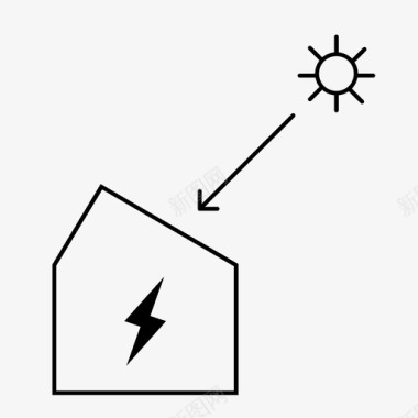 太阳能建筑绿色图标图标