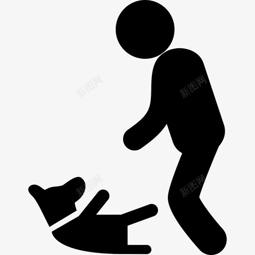 用爪子抓狗和人动物狗玩耍图标svg_新图网 https://ixintu.com 动物 狗玩耍 用爪子抓狗和人