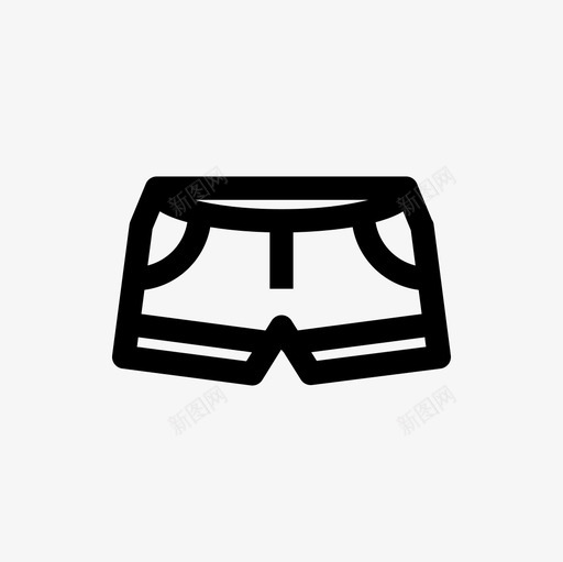 迷你短裤服装时尚图标svg_新图网 https://ixintu.com 时尚 服装 服装轮廓图标集 迷你短裤