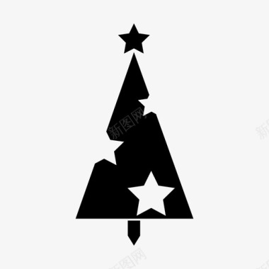 圣诞树假日星星图标图标