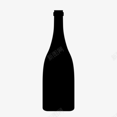 香槟瓶品尝葡萄酒图标图标
