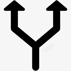 三向y交叉口路标交通标志图标高清图片