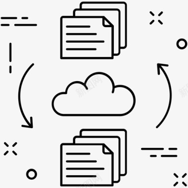 天空文档云计算数字存储图标图标