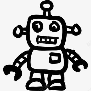 玩具机器人玩具手绘细节图标图标