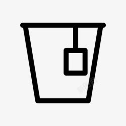 极白白茶热杯咖啡休息热饮图标高清图片