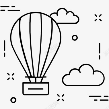 气球空中旅行热气球图标图标
