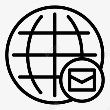 全球消息电子邮件全球互联网图标图标