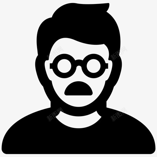 害怕眼镜男人图标svg_新图网 https://ixintu.com 害怕 害怕的人 用户第四卷 男人 眼镜