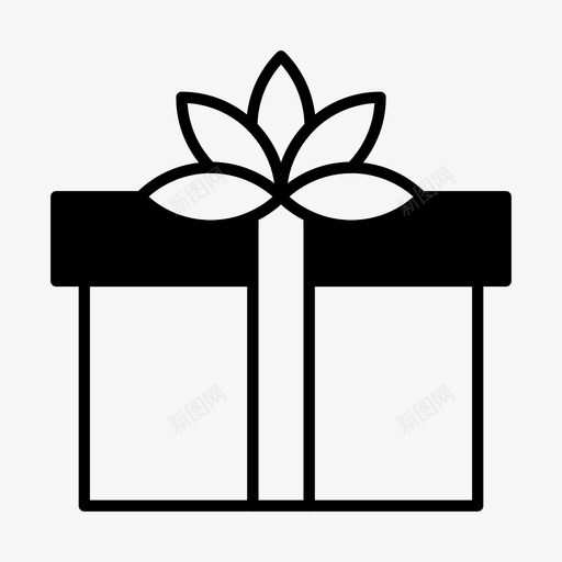 礼物盒子圣诞节图标svg_新图网 https://ixintu.com 圣诞节 实心 盒子 礼物