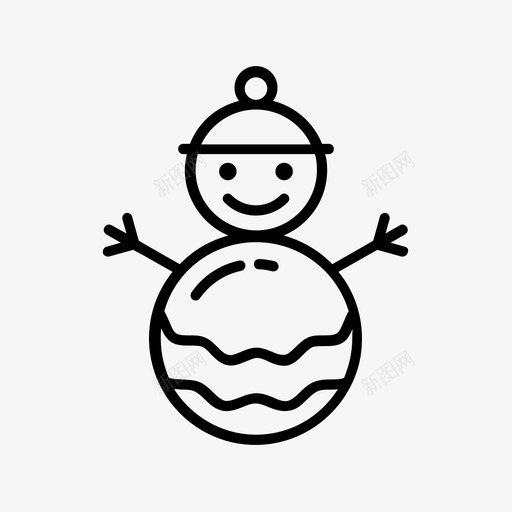 雪人圣诞装饰品寒冷图标svg_新图网 https://ixintu.com 假日 冬天 圣诞节 圣诞装饰品 寒冷 雪人