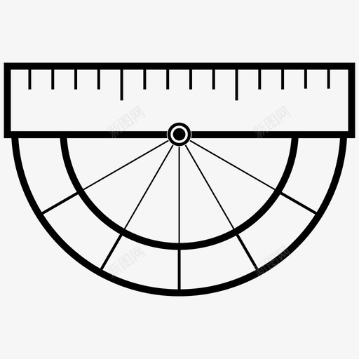 量角器角度数学图标svg_新图网 https://ixintu.com 学校 尺子 数学 测量 角度 量角器