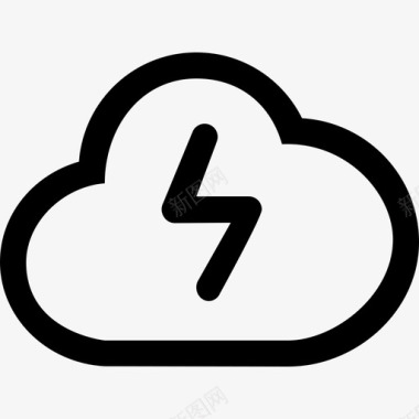 电气风暴天气符号bigmug线线性图标图标