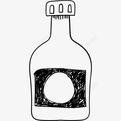 酒啤酒饮料图标svg_新图网 https://ixintu.com 啤酒 圣诞涂鸦图标 瓶子 酒 饮料