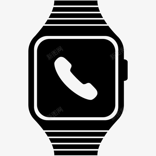 智能手表通话时钟图标svg_新图网 https://ixintu.com 时钟 时间 智能手表 未来 计时 通话
