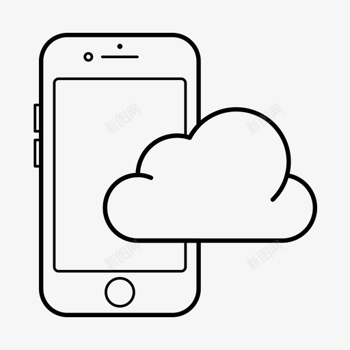 云移动设备托管图标svg_新图网 https://ixintu.com iphone 云服务 云移动 托管 服务 设备