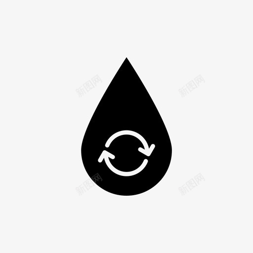 水滴过滤水雨水图标svg_新图网 https://ixintu.com 再生水 循环水 水滴 过滤水 雨水