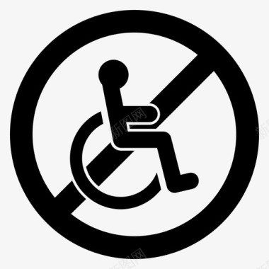 不可接近残疾警告标志图标图标