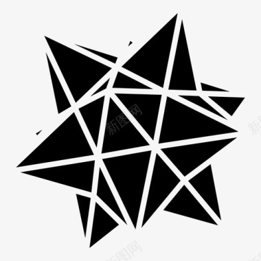 星状十二面体三维几何学图标图标