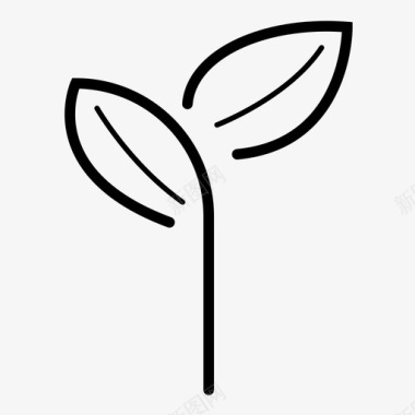 叶子绿色自然图标图标
