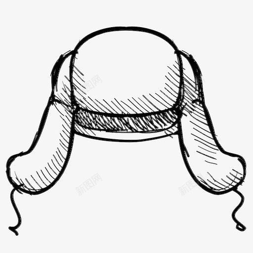 冬天的帽子衣服耳朵图标svg_新图网 https://ixintu.com 俄罗斯 冬天的帽子 粗略的图标 耳朵 衣服