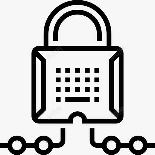 网络安全锁挂锁图标svg_新图网 https://ixintu.com 保护 挂锁 网络和云计算 网络安全 锁