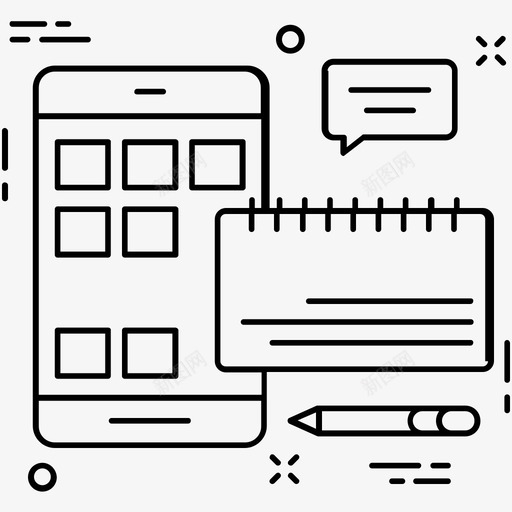 手机聊天泡泡记事本图标svg_新图网 https://ixintu.com 手机 杂项图标2 聊天泡泡 记事本 调查 铅笔