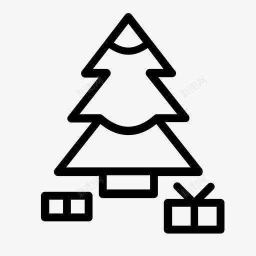 圣诞树礼物松树图标svg_新图网 https://ixintu.com 圣诞树 圣诞节 松树 礼物