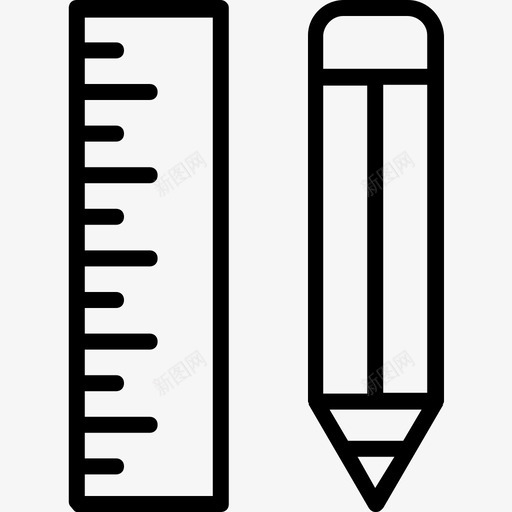 绘图工具几何工具测量图标svg_新图网 https://ixintu.com 几何工具 尺子 教育线图标 比例尺 测量 绘图工具 铅笔
