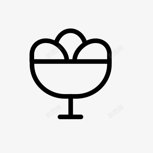 冰淇淋碗甜点图标svg_新图网 https://ixintu.com 冰淇淋 厨房 圣代 甜点 碗 食物