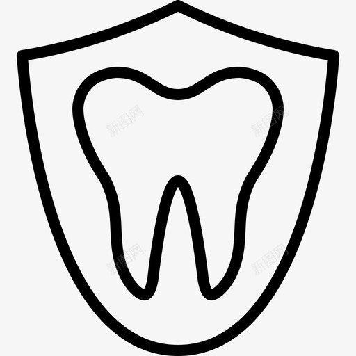 牙齿保护护理健康图标svg_新图网 https://ixintu.com 健康 恶心的牙医 护理 护盾 牙齿保护
