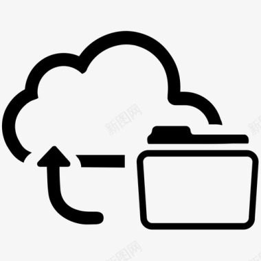文件夹云上载文件共享图标图标