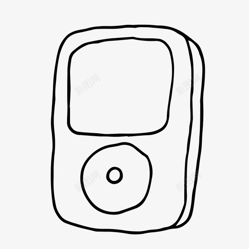 mp3播放器涂鸦ipod图标svg_新图网 https://ixintu.com ipod mp3播放器 听 涂鸦 音乐