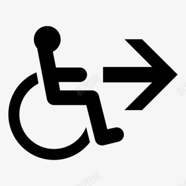 轮椅方向无障碍残疾人图标图标