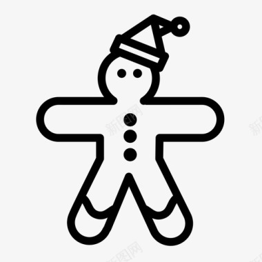姜饼人圣诞节饼干图标图标