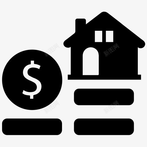 住房贷款抵押贷款房产图标svg_新图网 https://ixintu.com 个人商业金融 住房贷款 房产 房地产 抵押贷款