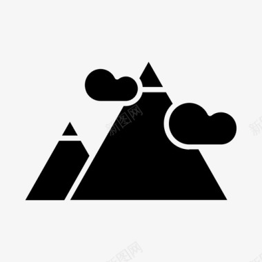 山山峰自然图标图标