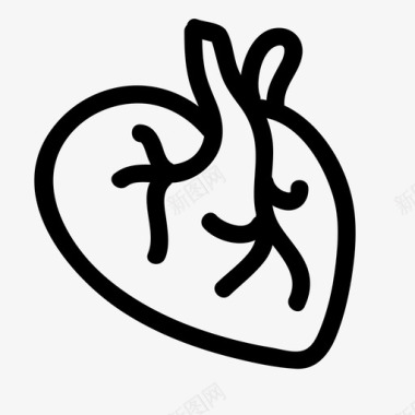 心脏解剖血液图标图标