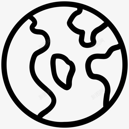 世界地图全球网络地球图标svg_新图网 https://ixintu.com 世界各地 世界地图 全球网络 地球 夏季和旅游平滑线图标