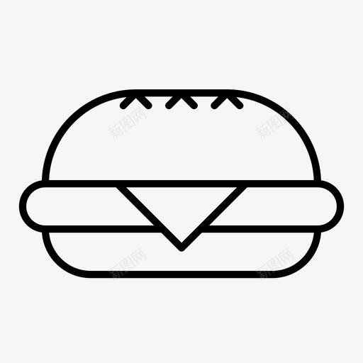 汉堡快餐肉图标svg_新图网 https://ixintu.com 垃圾食品 快餐 汉堡 肉