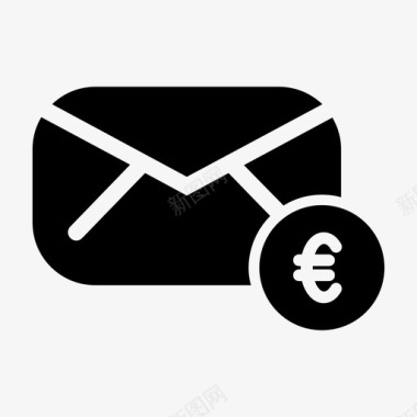 电子邮件现金欧元货币图标图标