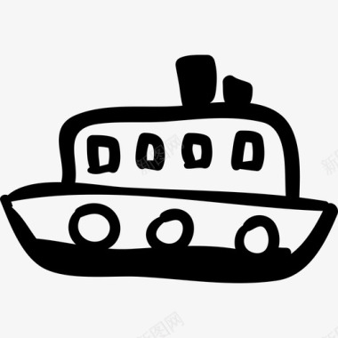 内河船运输手工制作图标图标