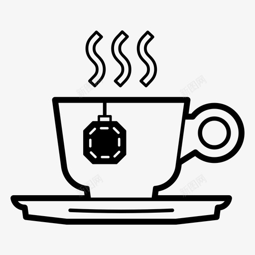茶饮料热茶图标svg_新图网 https://ixintu.com 热茶 茶 茶包 茶和咖啡 茶碟 饮料