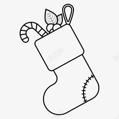 圣诞袜礼物假日图标图标